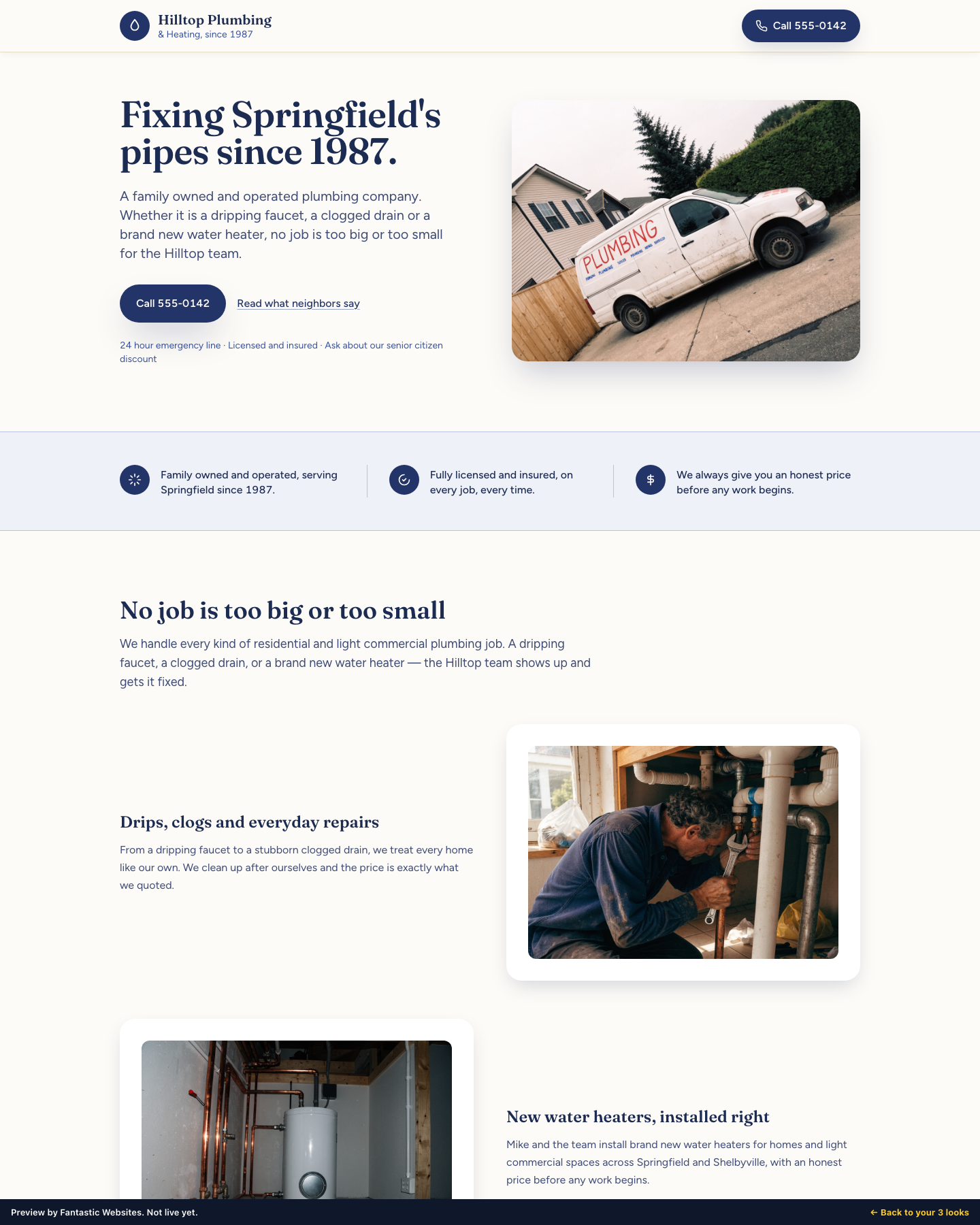 The same website after the rebuild